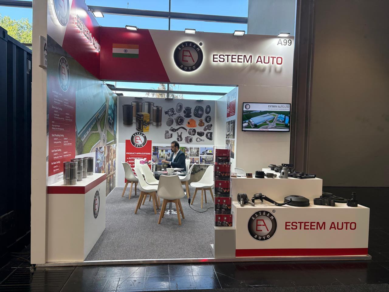 Meeting area at the Esteem Auto trade show stand